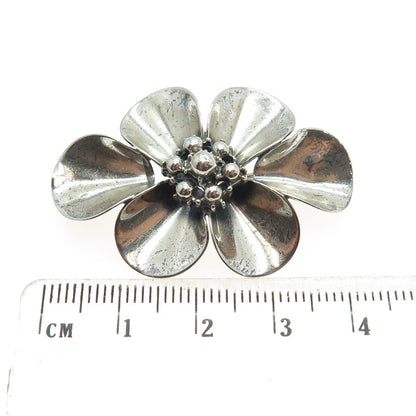 BEAU 925 Sterling Silver Vintage Flower Pin Brooch