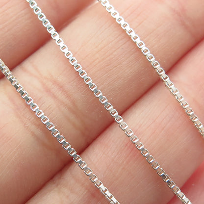 925 Sterling Silver Italy Box Chain Necklace 18"