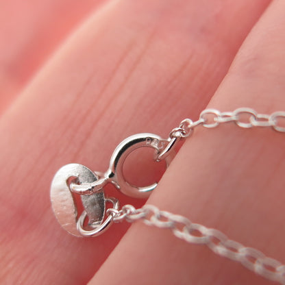 Sun 925 Sterling Silver Real Round-Cut Diamond Love Cable Chain Necklace 18"