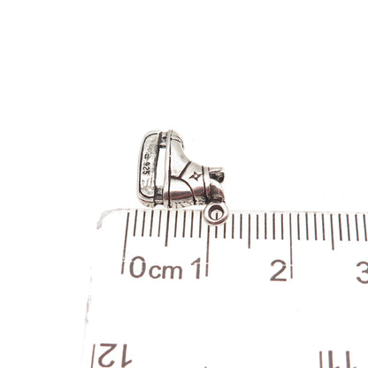 Sunwest 925 Sterling Silver Vintage Ice Skate Shoe Oxidized Mini Charm Pendant