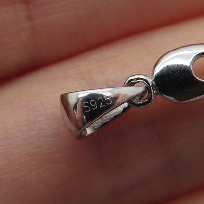 925 Sterling Silver Round-Cut C Z Twisted Charm Pendant