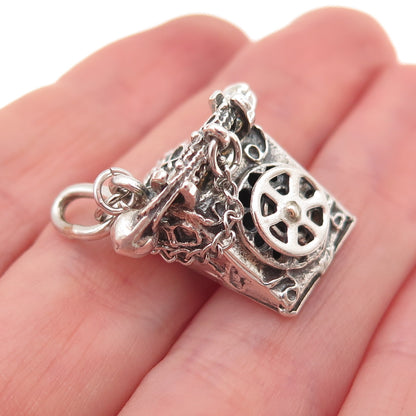 JewelArt 925 Sterling Silver Antique Retro Rotary Phone 3D Charm Pendant