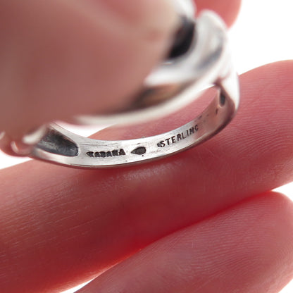 Kabana 925 Sterling Silver Vintage Sea Lion Couple Oxidized Ring Size 7