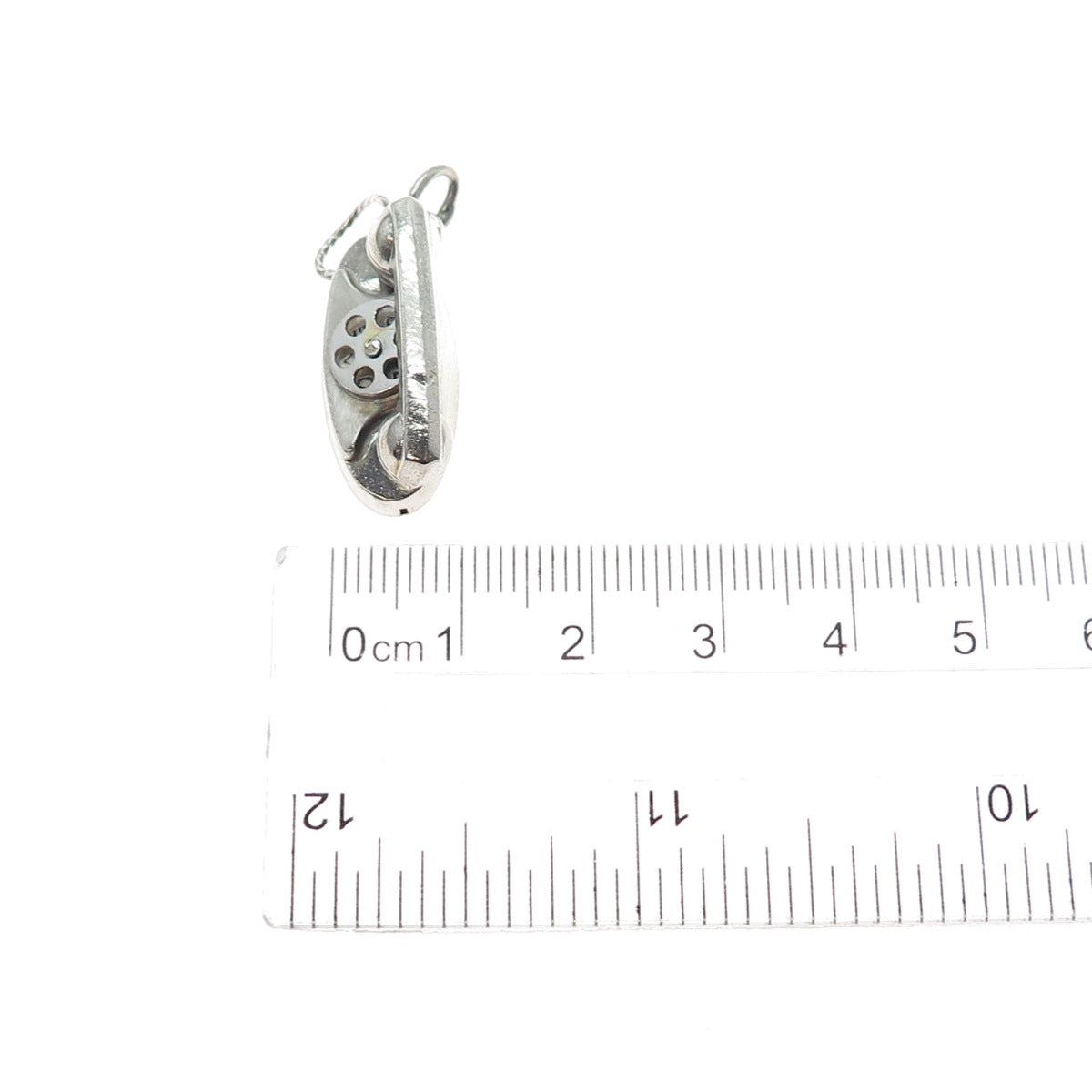 925 Sterling Silver Antique Art Deco I Love You Rotary Telephone Charm Pendant