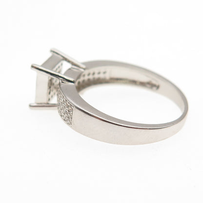 925 Sterling Silver Round-Cut C Z Engagement Ring Size 7
