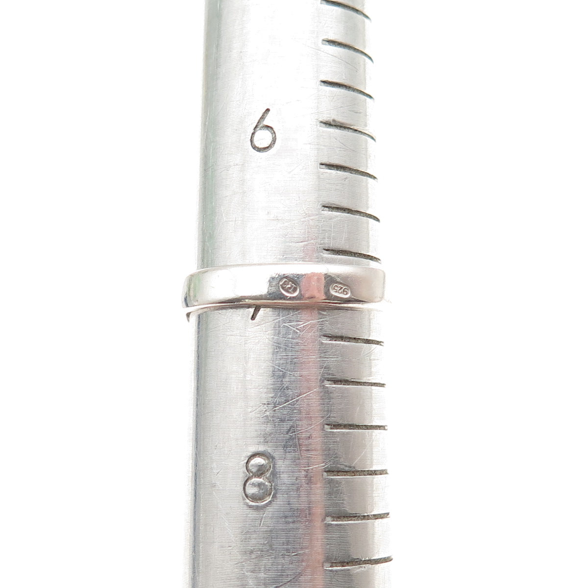 925 Sterling Silver Vintage RJ Czechia Real Amber Modernist Ring Size 7