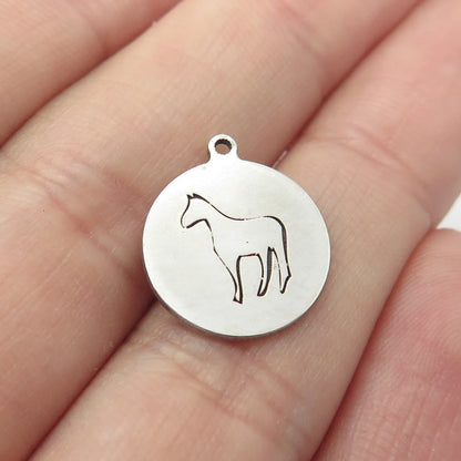 925 Sterling Silver USA Two In Town Horse Charm Pendant