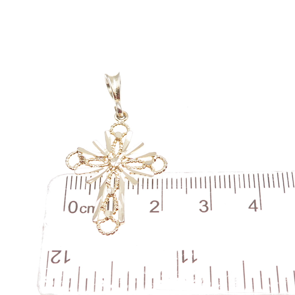 925 Sterling Silver Gold Plated Cross Charm Pendant