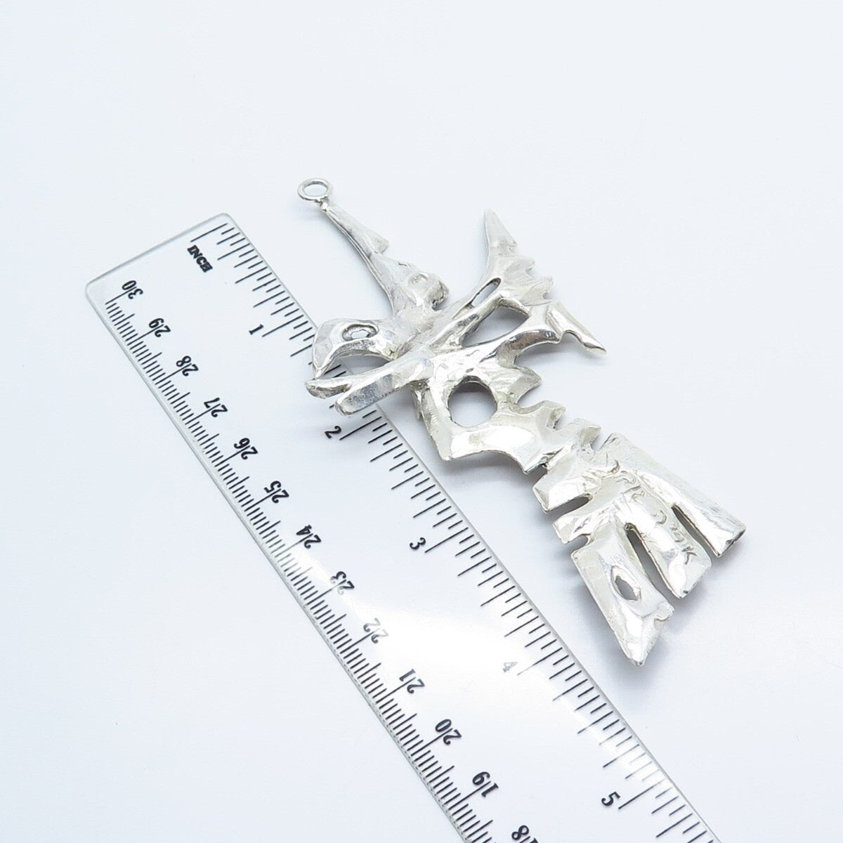 925 Sterling Silver Vintage Abstract Fish / Bird Skeleton Pendant
