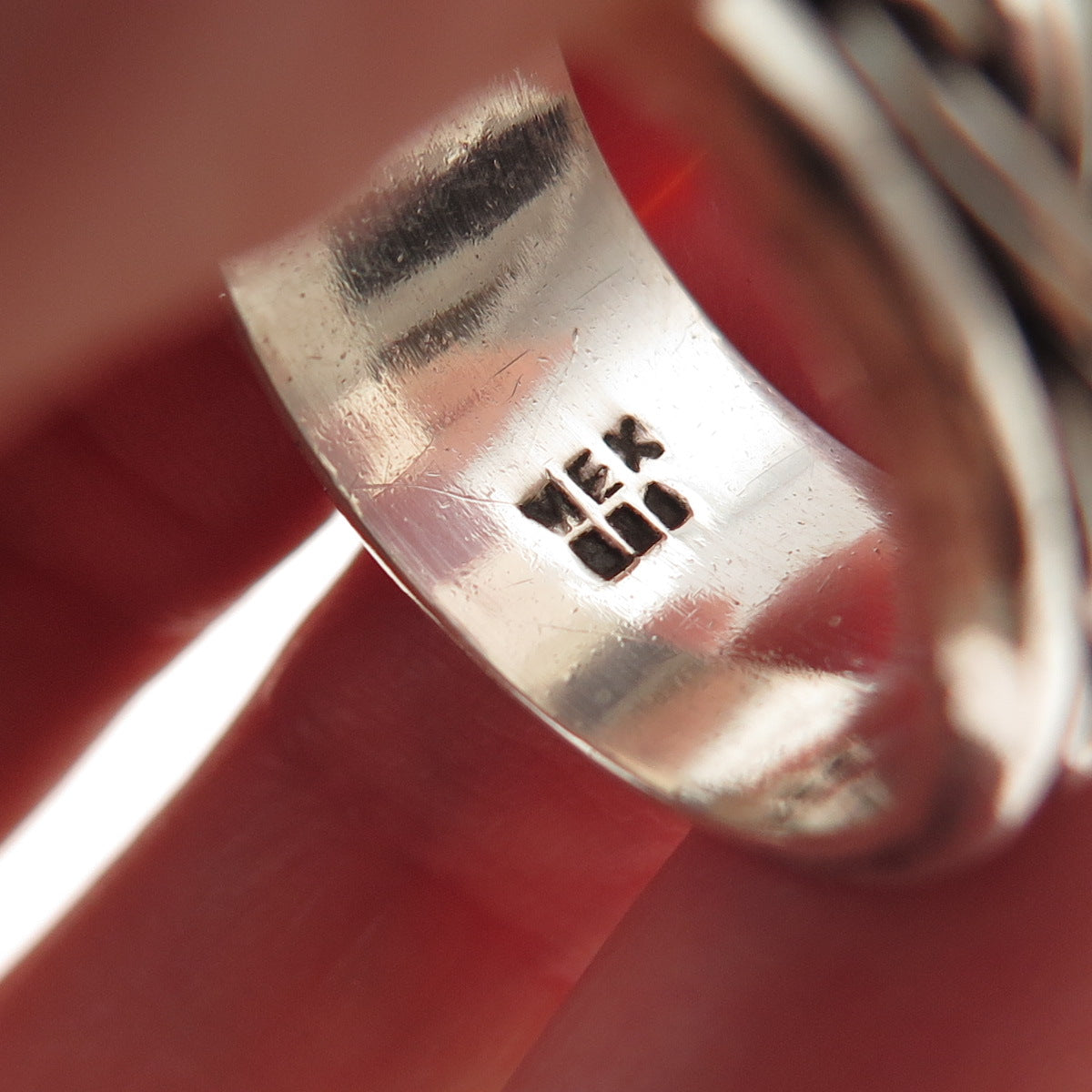 925 Sterling Silver Vintage Mexico Braided Oxidized Band Ring Size 10