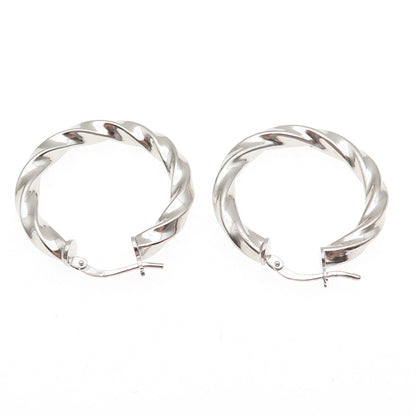 925 Sterling Silver RCI Twisted Hoop Earrings