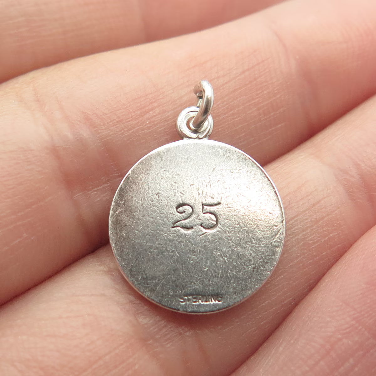 925 Sterling Silver Vintage "Aleme Flamman High School" Charm Pendant