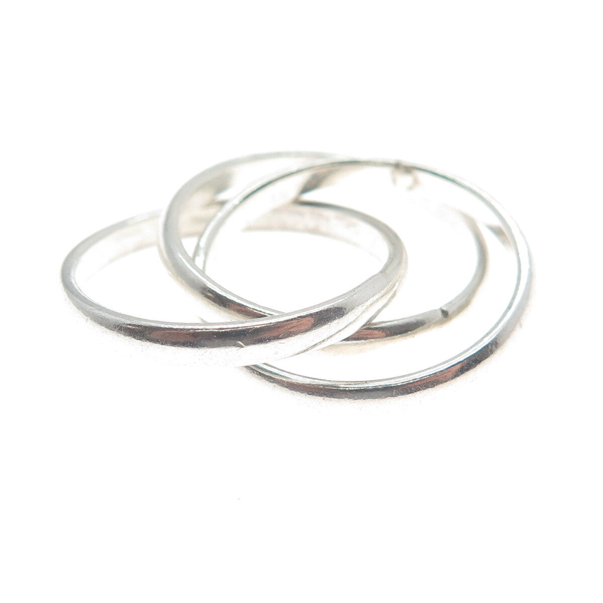 925 Sterling Silver Vintage Mexico Triple Interlocked Band Ring Size 4.75