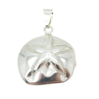 ATI 925 Sterling Silver Vintage Mexico Sand Dollar Modernist Pendant