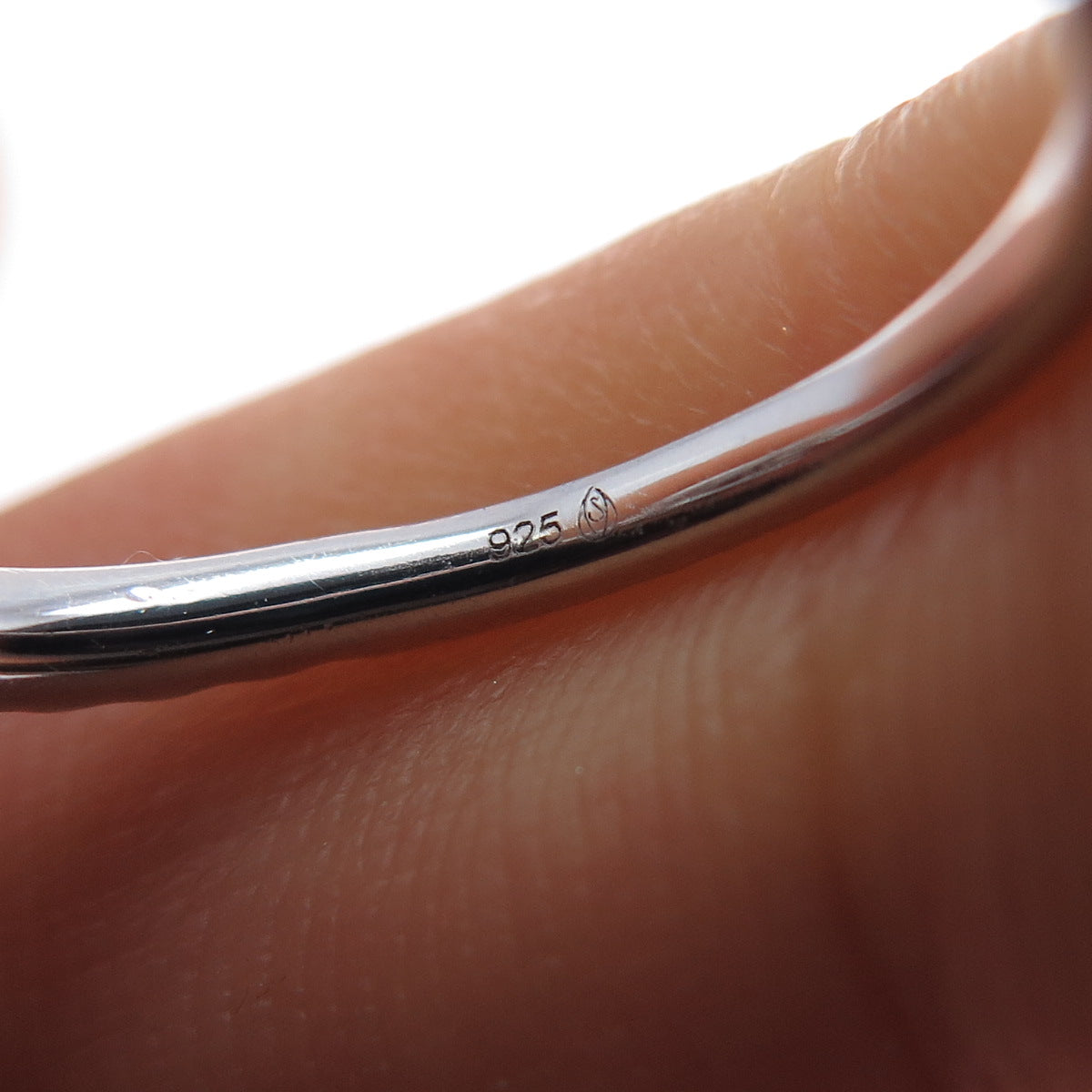 925 Sterling Silver Real Round-Cut Diamond Knot Ring Size 6.75