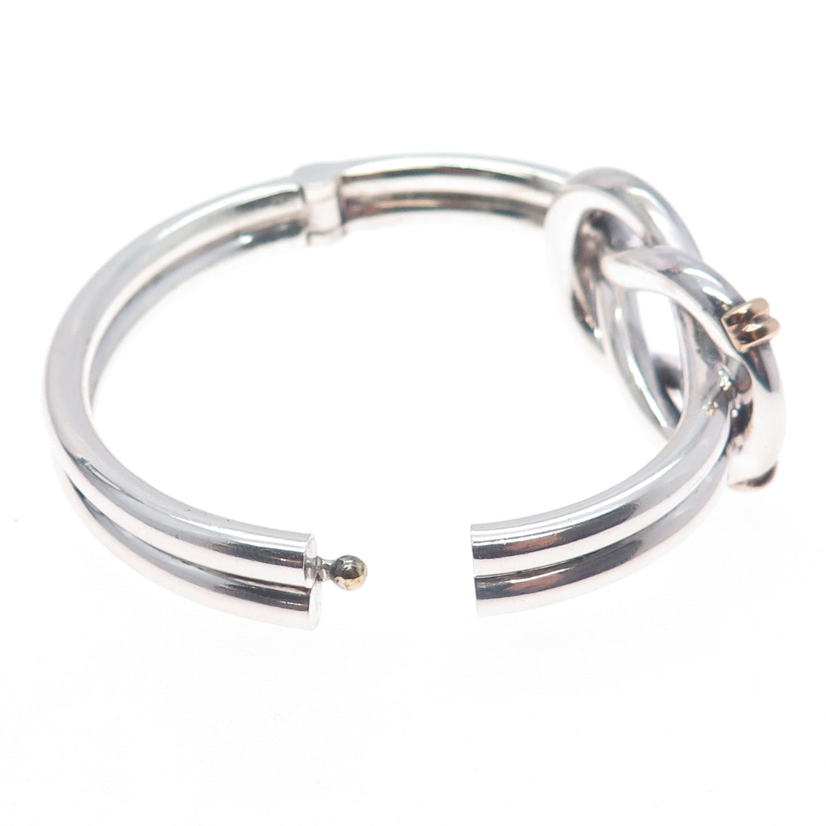 Spritzer & Fuhrmann Sterling Silver 14K Gold Vintage Love Knot Bracelet 6.75"