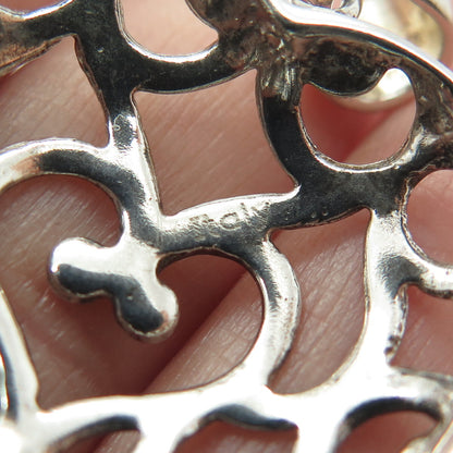 MILOR 925 Sterling Silver Vintage Italy Ornate Heart Pendant