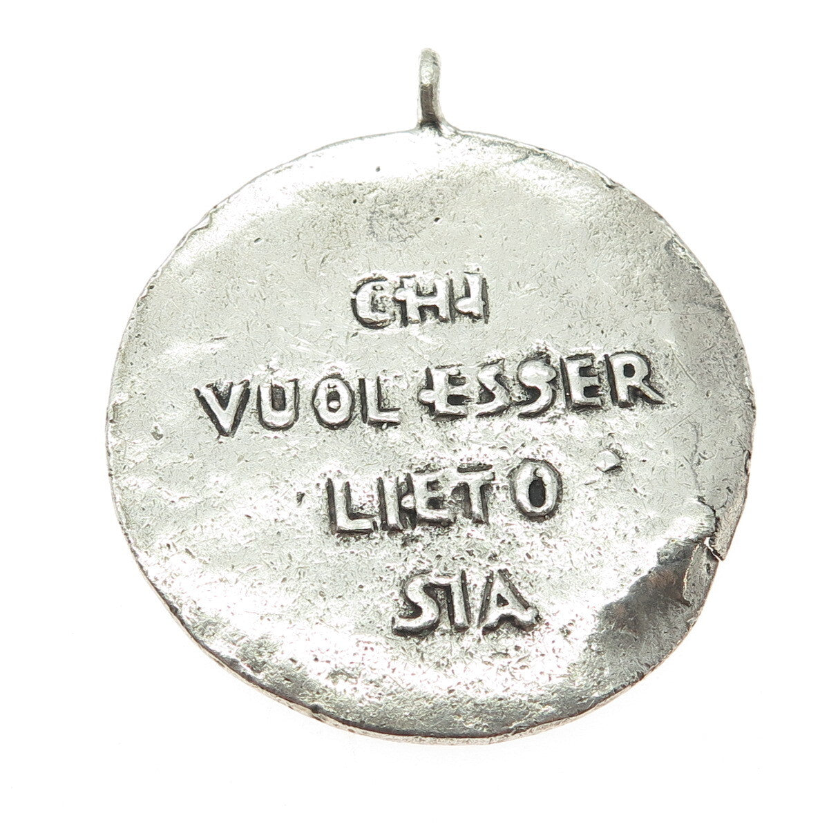 BRANDIMARTE 800 Silver Vintage Italy "Chi vuol esser lieto sia" Pendant