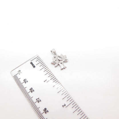 925 Sterling Silver C Z Tree Pendant