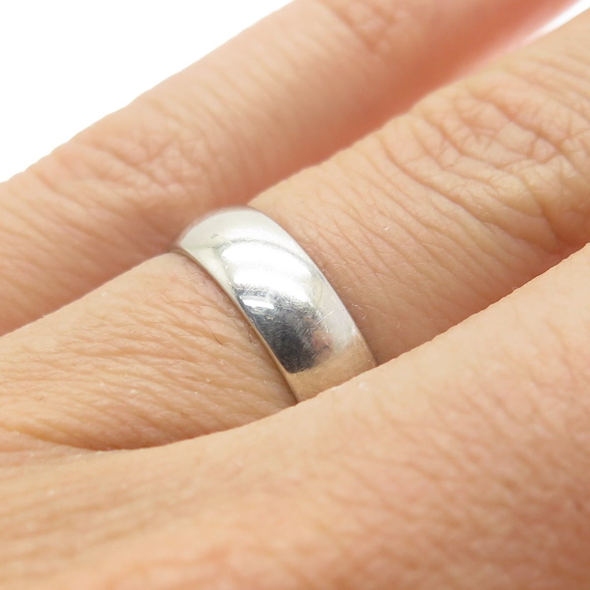 925 Sterling Silver Classic Wedding Band Ring Size 6.25