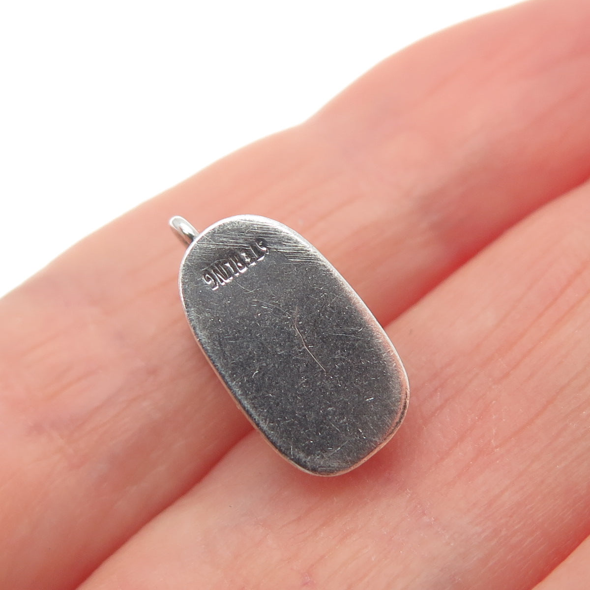 925 Sterling Silver Antique Heart Charm Shoe Oxidized Minimalist 3D Pendant