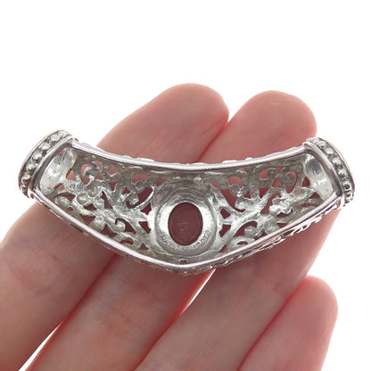 CHAPAL ZENRAY Sterling Silver Vintage Real Carnelian Centerpiece Slide Pendant