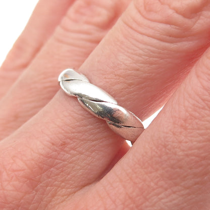 Charles Winston 925 Sterling Silver Vintage Oxidized Twisted Band Ring Size 10