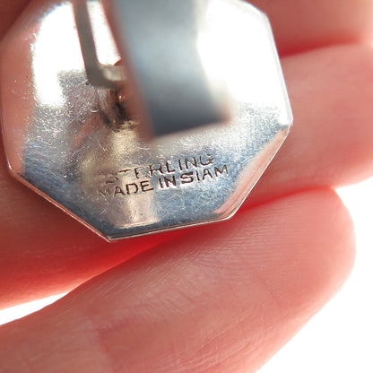 925 Sterling Silver Antique Siam Enamel Hindu Goddess Cufflinks