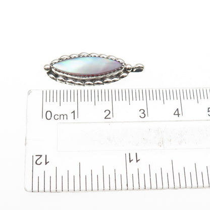 Old Pawn 925 Sterling Silver Vintage Southwestern MOP Tribal Charm Pendant
