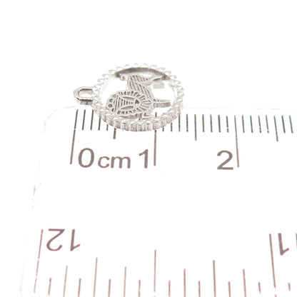 Rembrandt 925 Sterling Silver Vintage Leo Zodiac Diamond-Cut Mini Charm Pendant