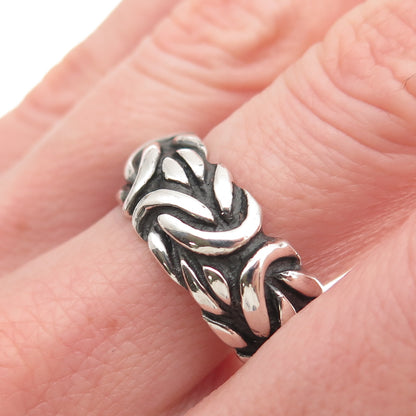 925 Sterling Silver Vintage Byzantine Oxidized Band Ring Size 10.75