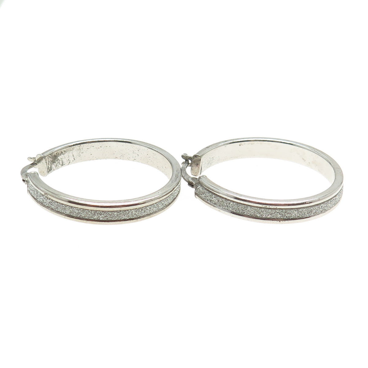 925 Sterling Silver Diamond-Illusion Hoop Earrings