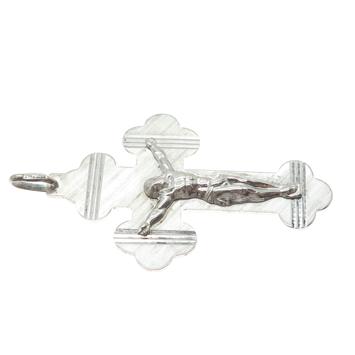 925 Sterling Silver Vintage Italy Crucifix Cross Religious Charm Pendant