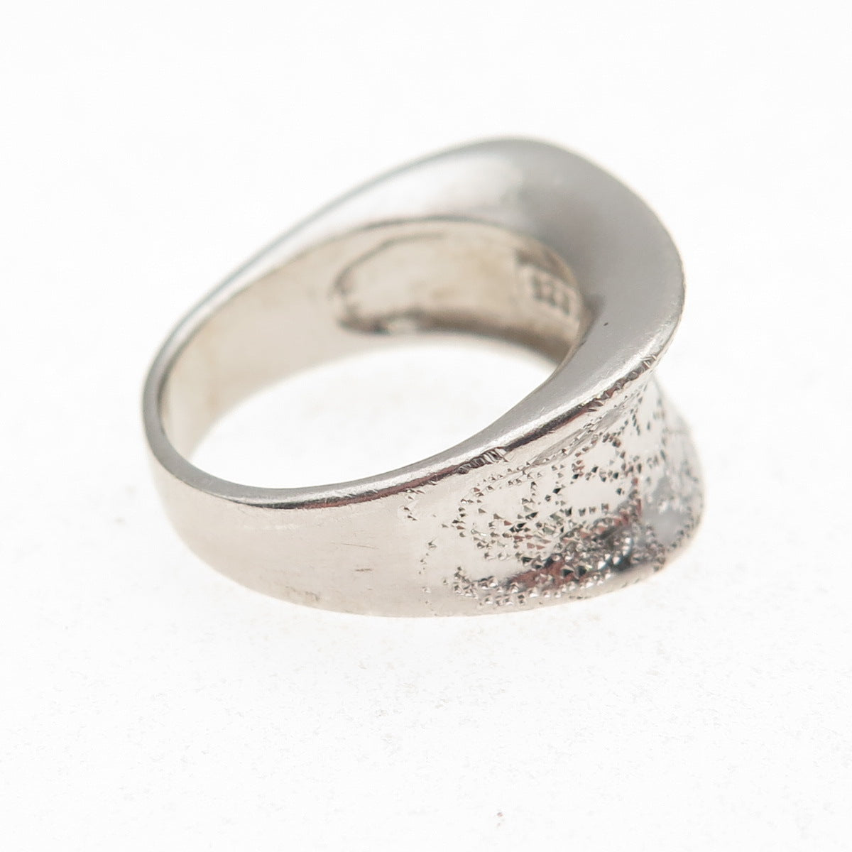 Sezgin 925 Sterling Silver Textured Modernist Ring Size 6.25