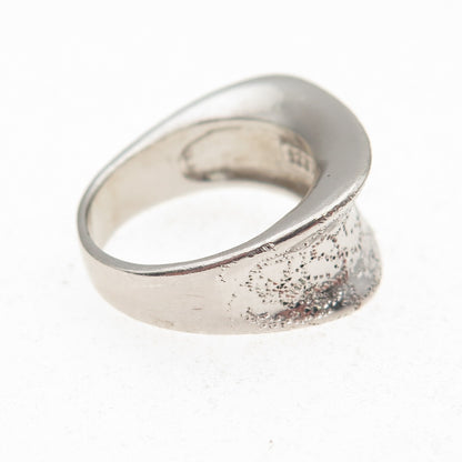 Sezgin 925 Sterling Silver Textured Modernist Ring Size 6.25