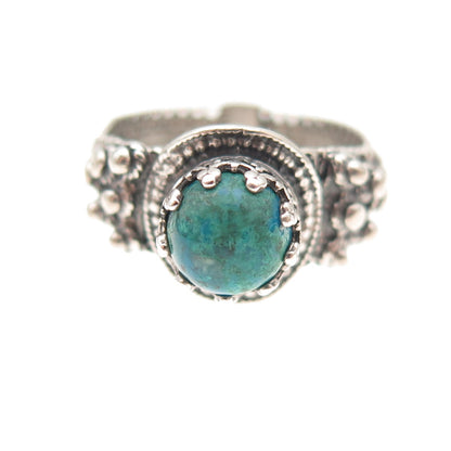 925 Sterling Silver Vintage CP Israel Real Eilat Oxidized Ring Size 7