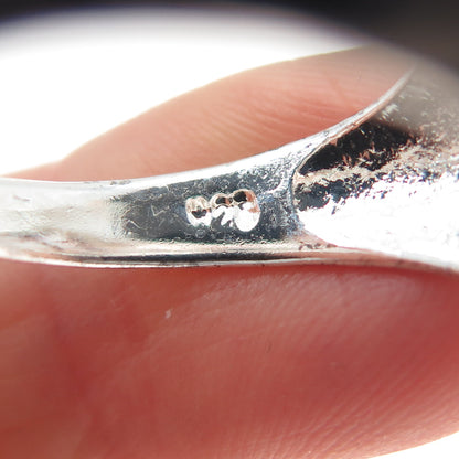 925 Sterling Silver Vintage Modernist Cage Pattern Ring Size 10