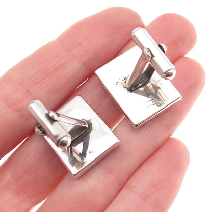 925 Sterling Silver Vintage Real Black Onyx Carved Roman Warrior Cufflinks