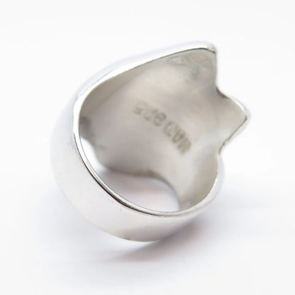 925 Sterling Silver Vintage HAN Ribbed Ring Size 6.75