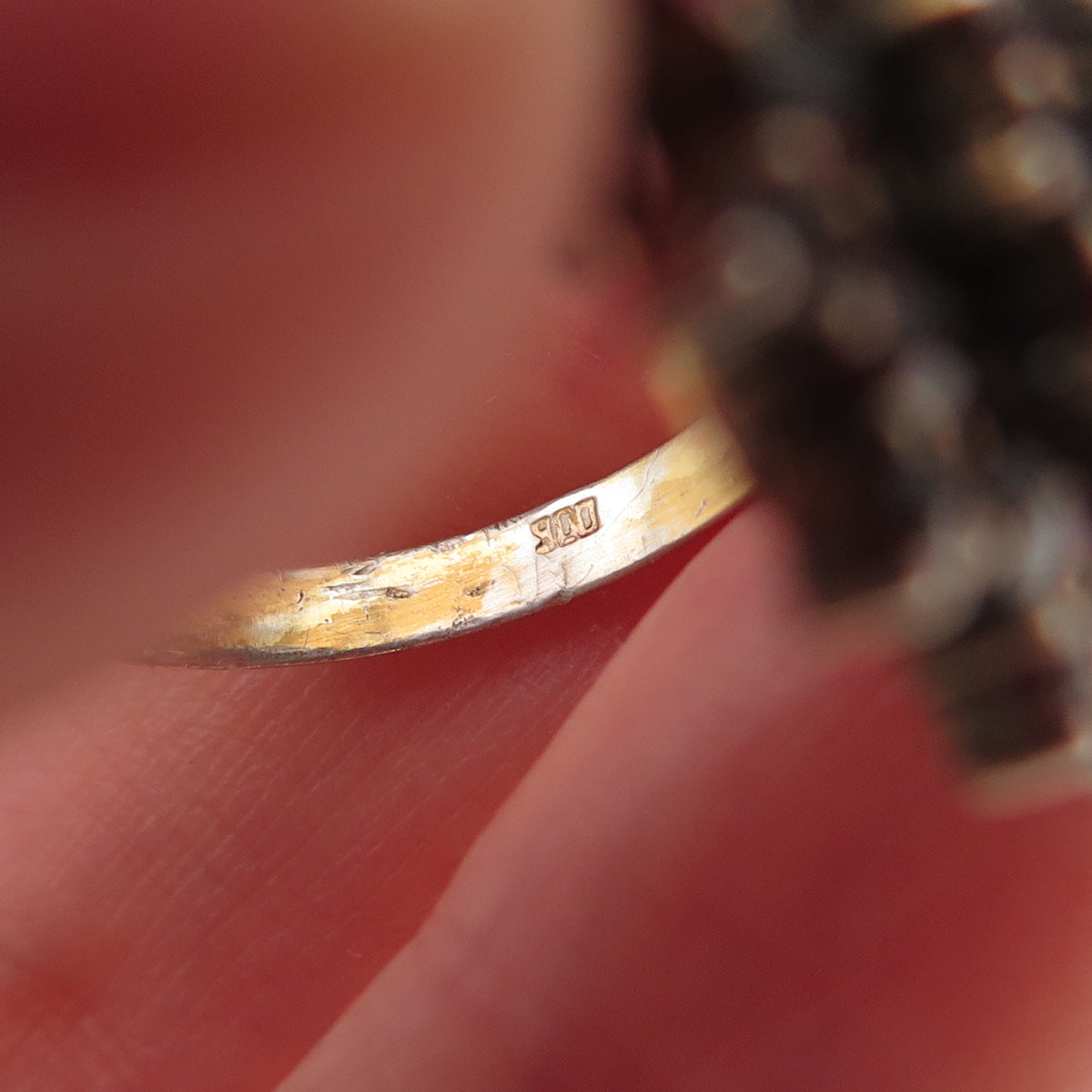 900 Silver Gold Filled Antique Czechia Real Bohemian Garnet Ring Size 6