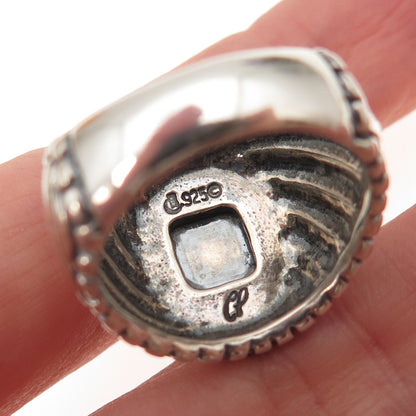 Carolyn Pollack Old Pawn 925 Sterling Silver Vintage Turquoise Ring Size 8.25