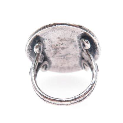 925 Sterling Silver Vintage Celestial Bodies & Ocean Oxidized Ring Size 5.25