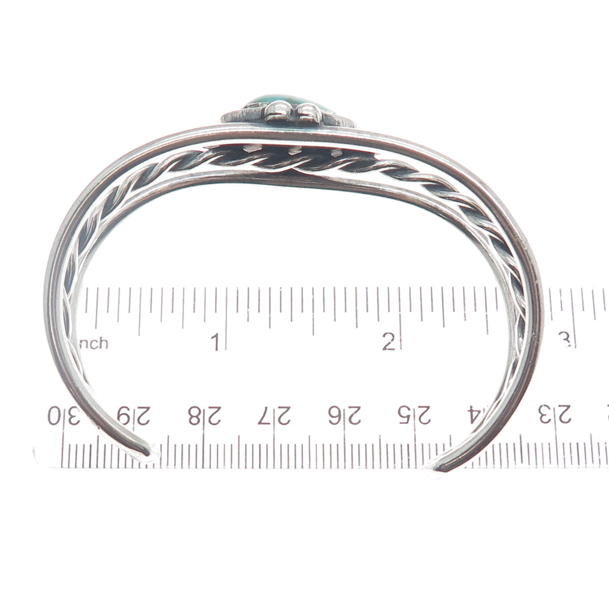 Old Pawn Sterling Silver Vintage Tyrone Turquoise Adjustable Cuff Bracelet 6.5"