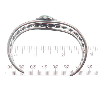 Old Pawn Sterling Silver Vintage Tyrone Turquoise Adjustable Cuff Bracelet 6.5"