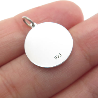 925 Sterling Silver Rose Enamel Ice Cream Round Cut Minimalist Charm Pendant