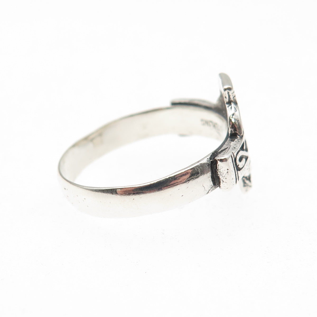 925 Sterling Silver Vintage Celtic Cross Oxidized Ring Size 8