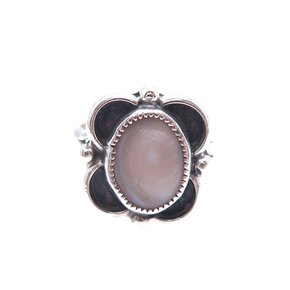 Terry Martinez Old Pawn Sterling Silver Vintage Southwestern MOP Ring Size 4.5