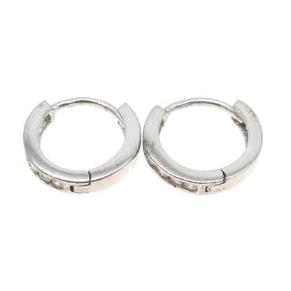 RIIF 925 Sterling Silver Round-Cut C Z Hoop Earrings