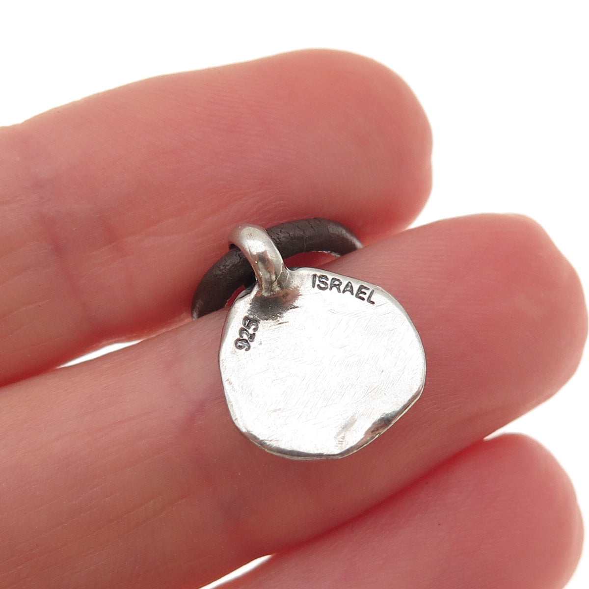 Silpada 925 Sterling Silver Vintage Brown Leather Prairie Girl Disc Earrings