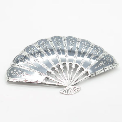 925 Sterling Silver Vintage SIAM Fan Pin Brooch